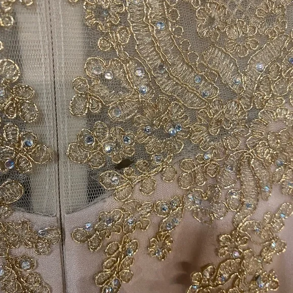 Elegant Gold Evening Gown - Picture 6 of 7